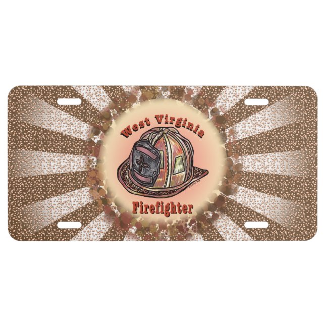 West Virginia Firefighter  License Plate (Front)
