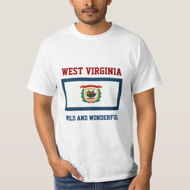 West Virginia Flag and Slogan T-Shirt (Front)