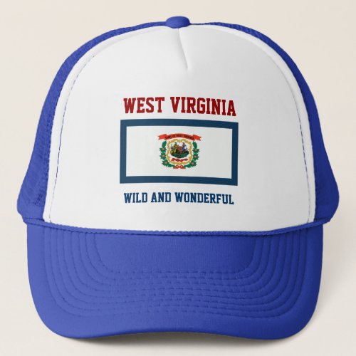 West Virginia Flag and Slogan Trucker Hat
