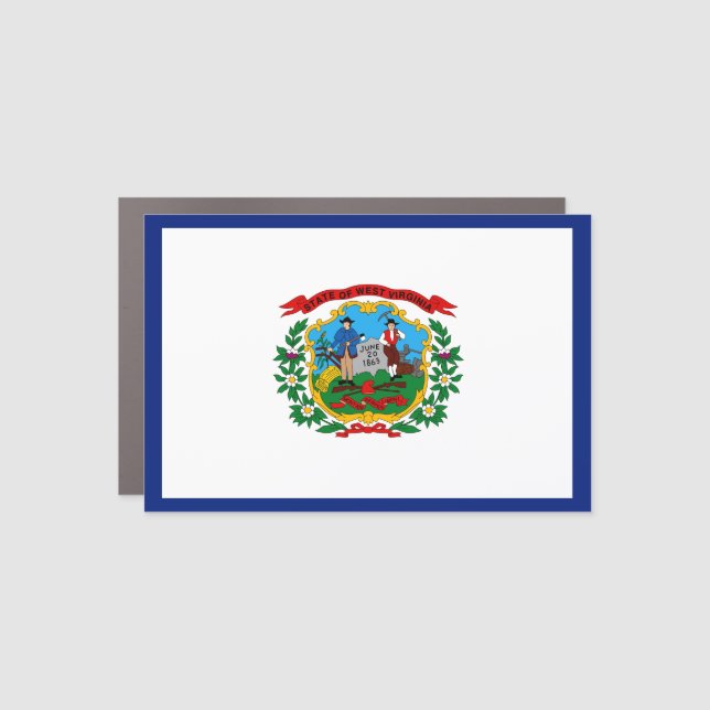 West Virginia Flag Car Magnet (Front)