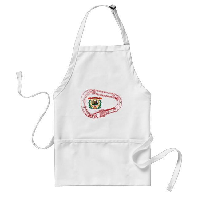 West Virginia Flag Climbing Carabiner Adult Apron (Front)