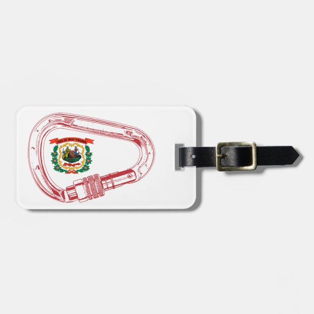 West Virginia Flag Climbing Carabiner Luggage Tag (Front Horizontal)