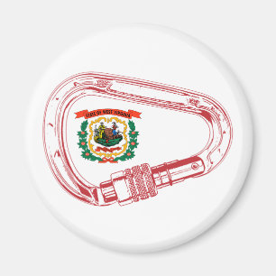 West Virginia Flag Climbing Carabiner Magnet
