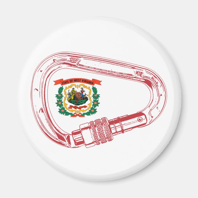 West Virginia Flag Climbing Carabiner Magnet (Front)