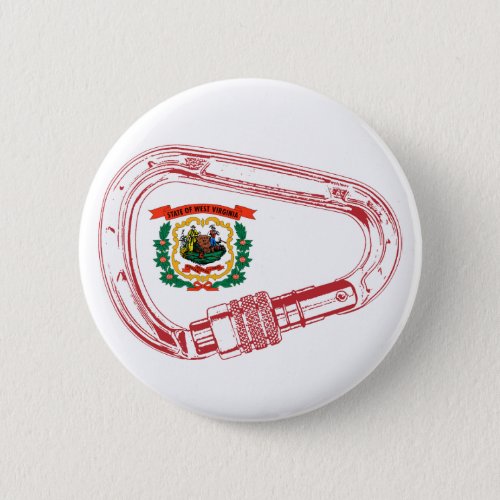 West Virginia Flag Climbing Carabiner Pinback Button