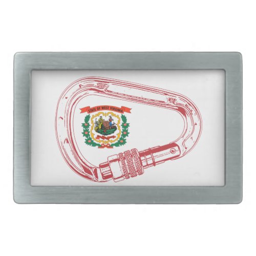 West Virginia Flag Climbing Carabiner Rectangular Belt Buckle