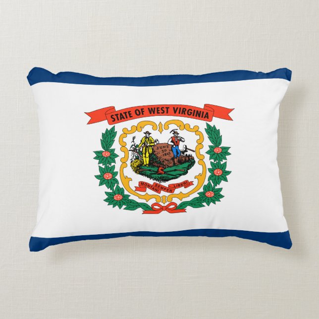 West Virginia Flag Decorative Pillow (Front)