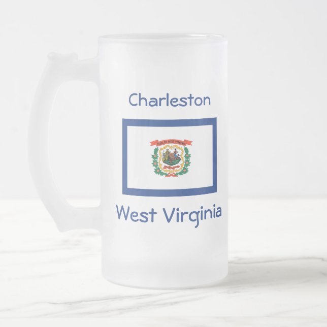 West Virginia Flag Map City Mug (Left)