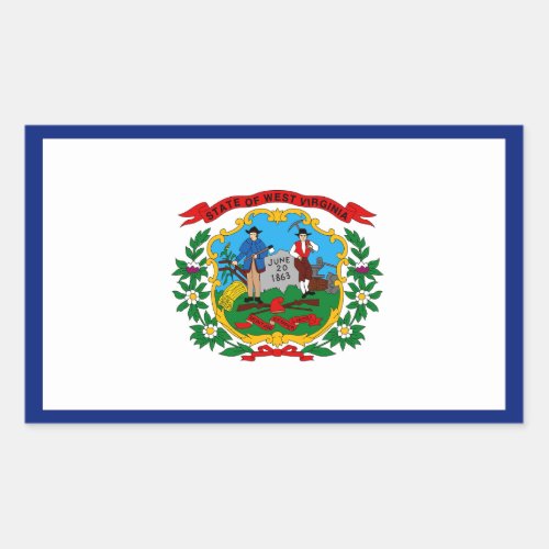 West Virginia Flag Rectangular Sticker