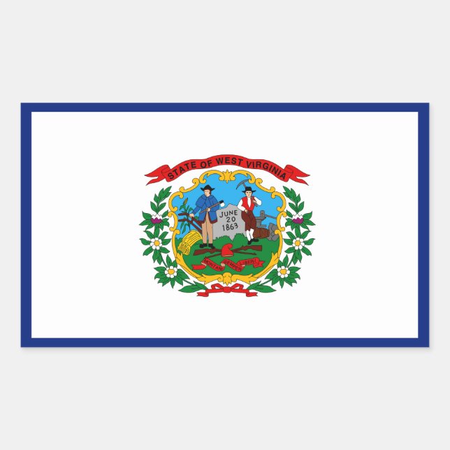 West Virginia Flag Rectangular Sticker (Front)