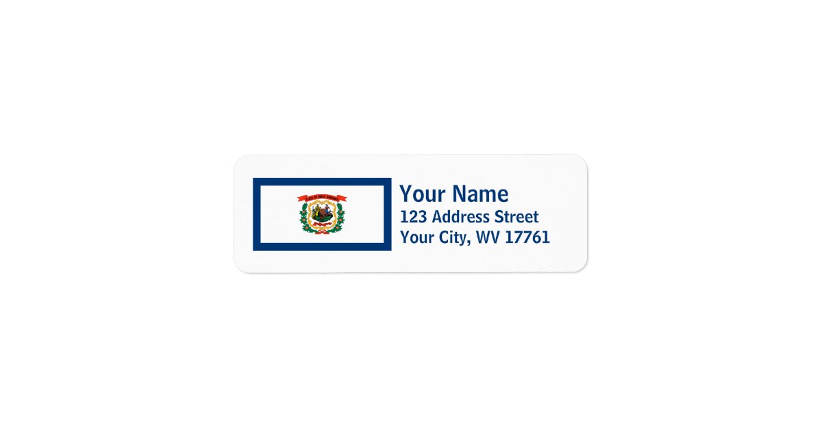 West Virginia Flag Return Address Labels | Zazzle