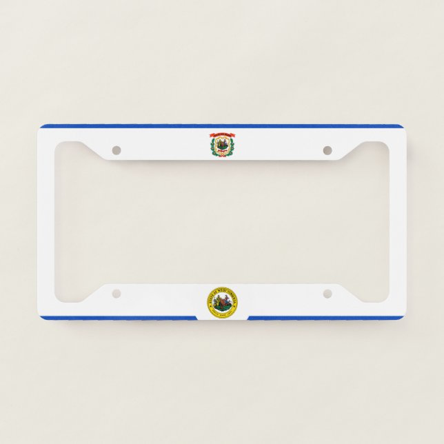 West Virginia flag-seal License Plate Frame (Front)