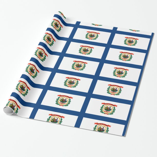 West Virginia flag Wrapping Paper (Unrolled)