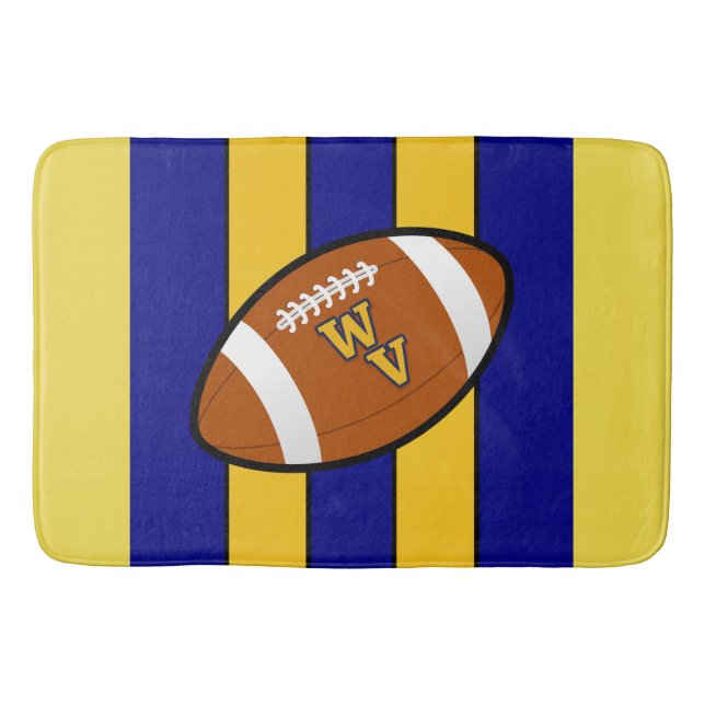 West Virginia Football Blue and Gold Pride Bathroom Mat (Front)