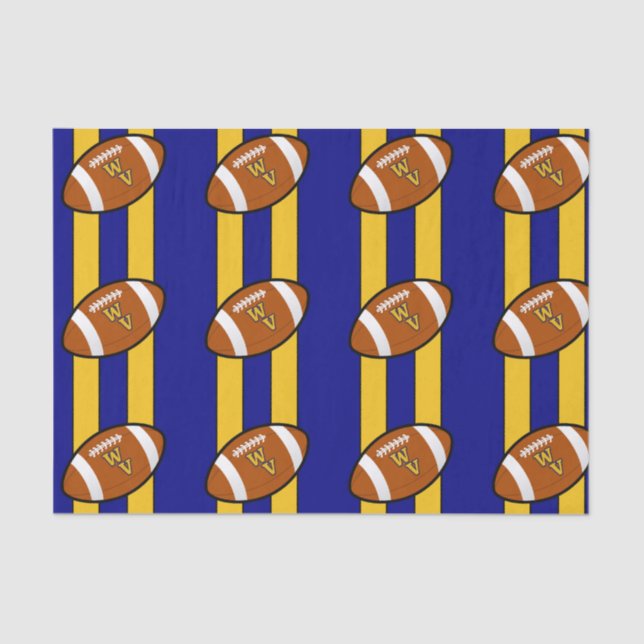 West Virginia Football Blue and Gold Pride Tissue Paper (Front)