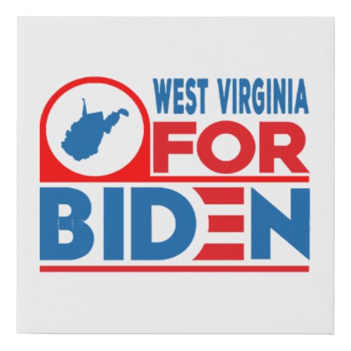 WEST VIRGINIA For Biden Faux Canvas Print