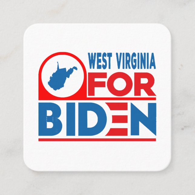 WEST VIRGINIA For Biden Square Business Card (Front)