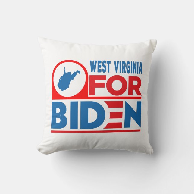 WEST VIRGINIA For Biden Throw Pillow (Front)