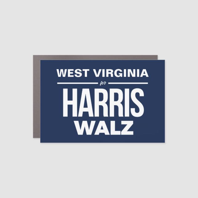 West Virginia for Harris Walz Car Magnet (Front)