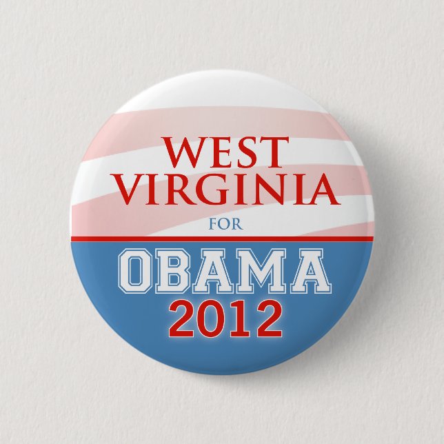 WEST VIRGINIA for Obama 2012 Pinback Button (Front)