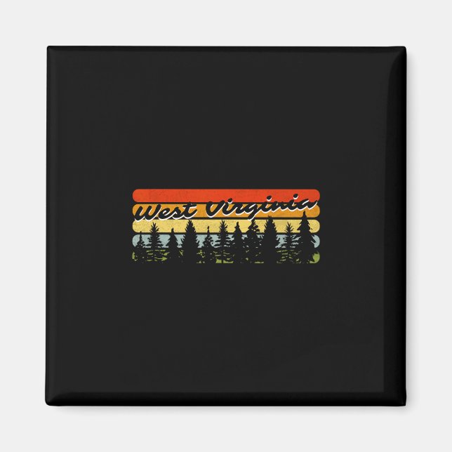 West Virginia Forest Sunset Trees Cabin Aesthetic  Magnet (Front)