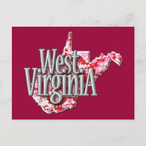 West Virginia Full of Hearts Postcard