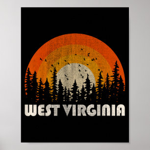 West virginia - funny nature vintage hiking 60s poster