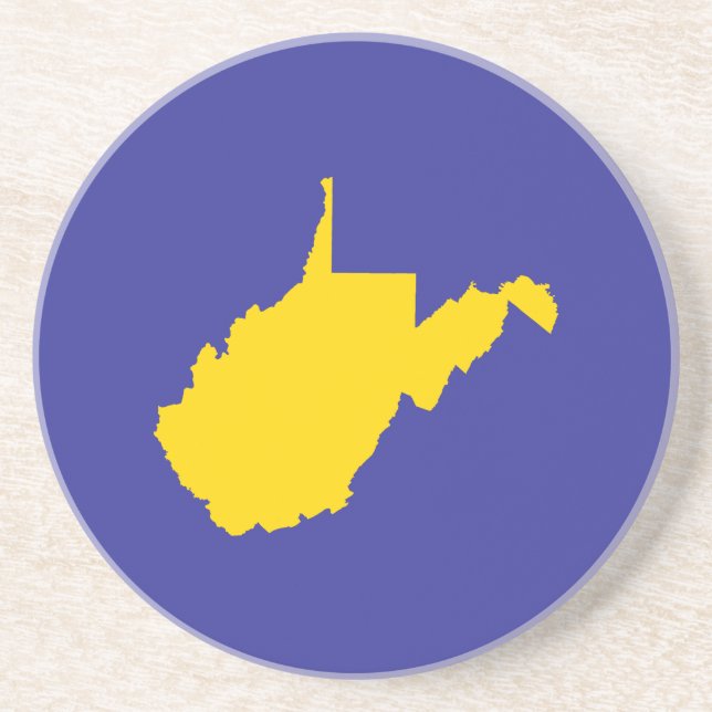 West Virginia Gold and Blue Sandstone Coaster (Front)