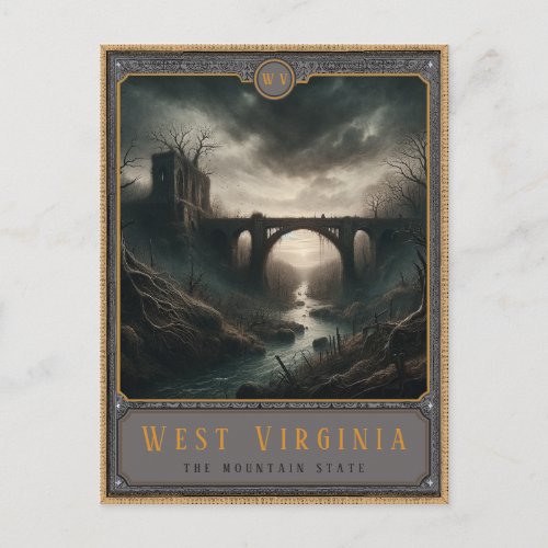 West Virginia  Gothic Art Postcard