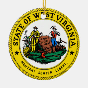 West Virginia Great Seal Ceramic Ornament