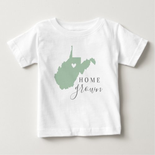 West Virginia Home Grown  Editable Colors State Baby T_Shirt