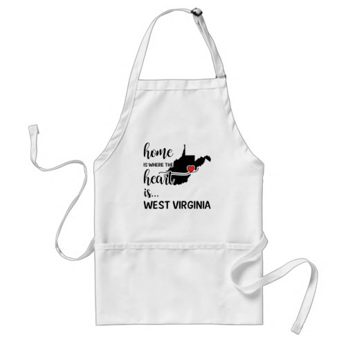 West Virginia home is where the heart is Adult Apron