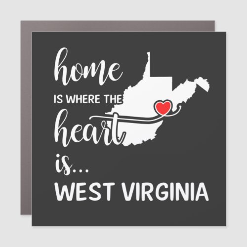 West Virginia home is where the heart is Car Magnet