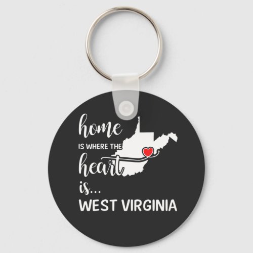 West Virginia home is where the heart is Keychain