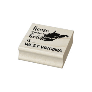 West Virginia home is where the heart is Rubber Stamp