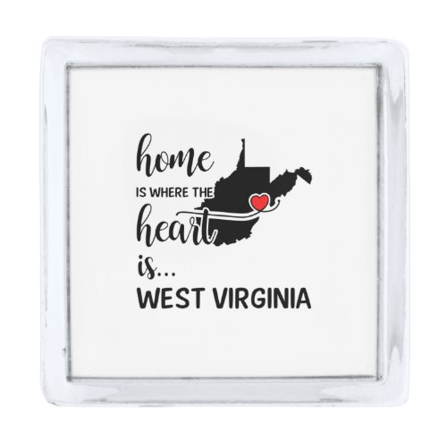 West Virginia home is where the heart is Silver Finish Lapel Pin
