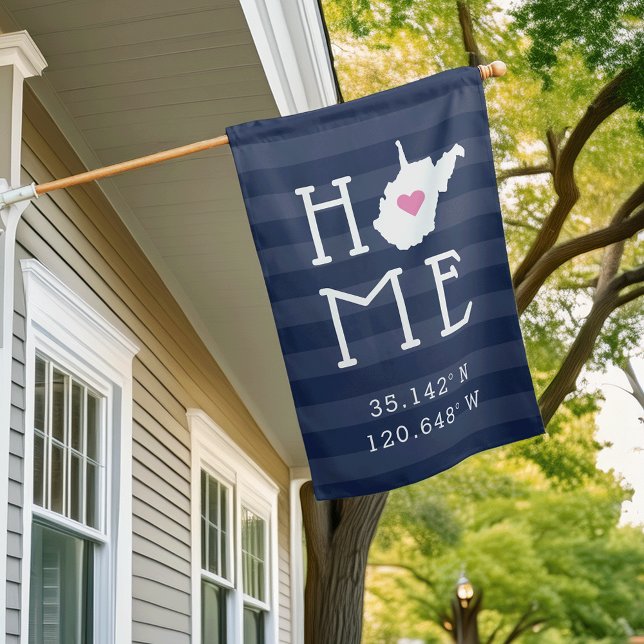 West Virginia Home State Custom Coordinates House Flag (Creator Uploaded)