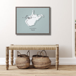 West Virginia Home State Dog Lover Canvas Print