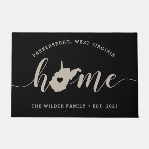 West Virginia Home State Personalized Doormat