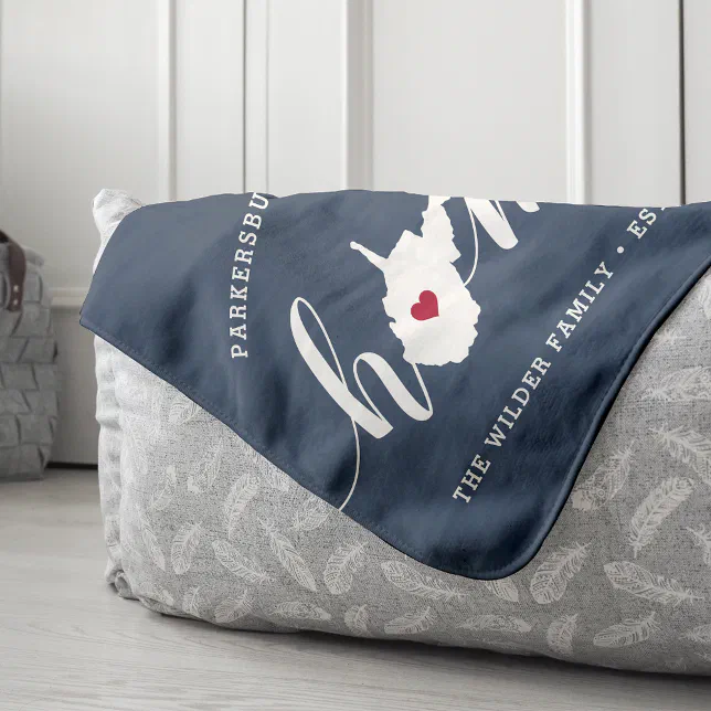 West Virginia Home State Personalized Sherpa Blanket