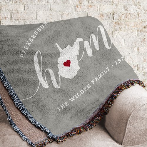 West Virginia Home State Personalized Throw Blanket