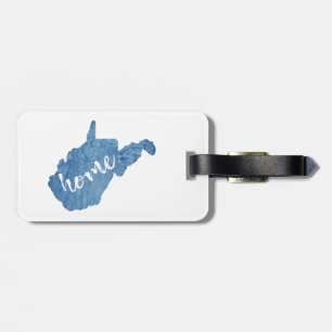 West Virginia Home Wood Grain Luggage Tag