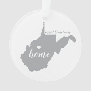West Virginia Hometown Personalized Ornament