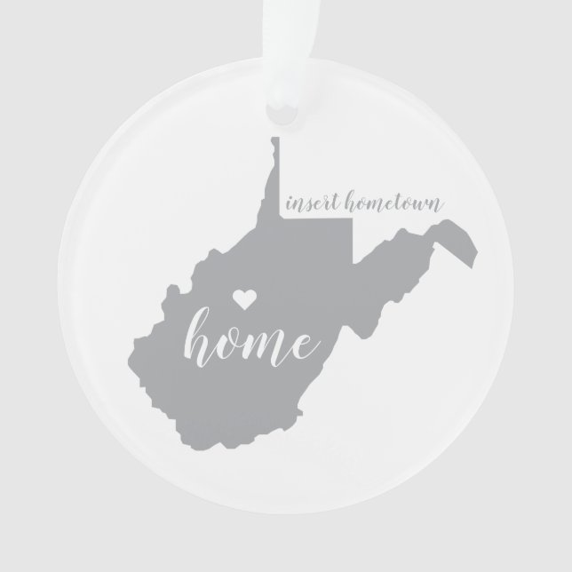 West Virginia Hometown Personalized Ornament (Front)