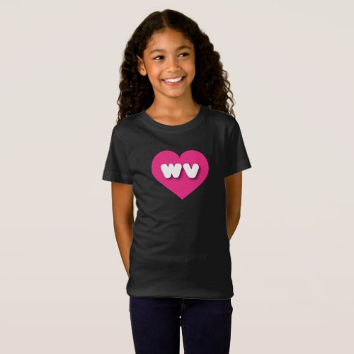 West Virginia hot pink heart _ I love wv T_Shirt