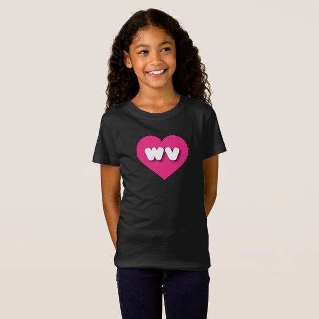 West Virginia hot pink heart - I love wv T-Shirt (Front Full)