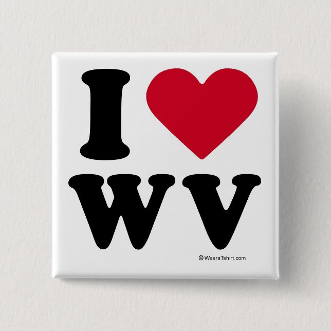 WEST VIRGINIA - "I LOVE WV" "I LOVE WEST VIRGINIA" BUTTON (Front)