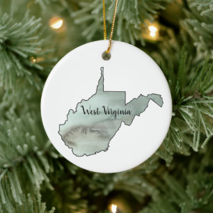 West Virginia Illustration Painting Ceramic Orname Ornament