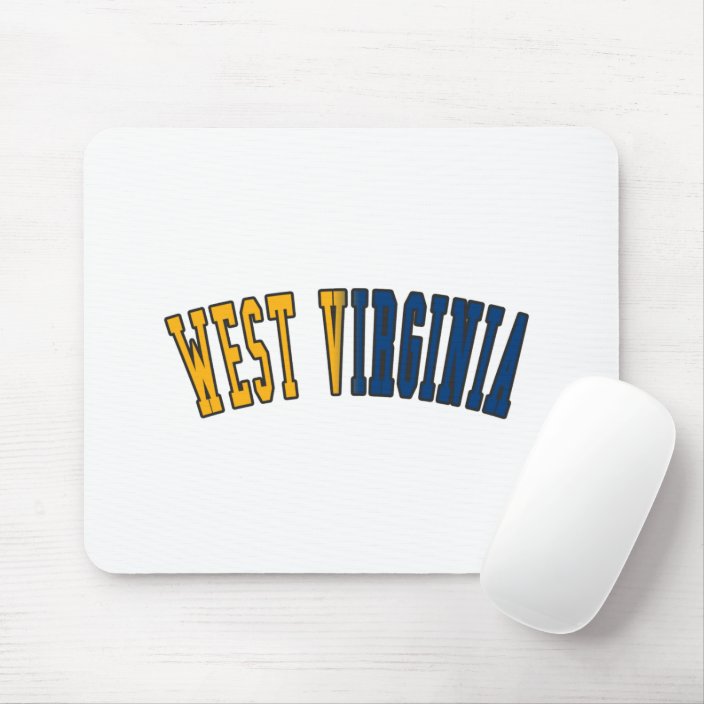 West Virginia in State Flag Colors Mousepad