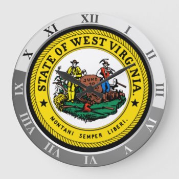 West Virginia Large Clock by Pir1900 at Zazzle
